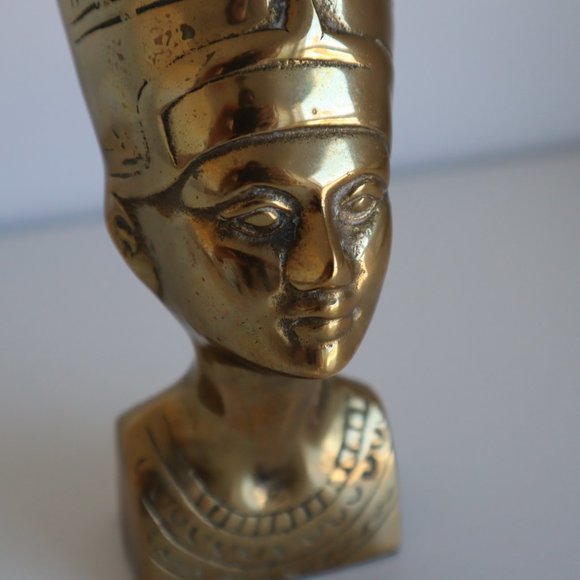 Vintage Brass Egyptian Pharaoh Head - Picture 8 of 16
